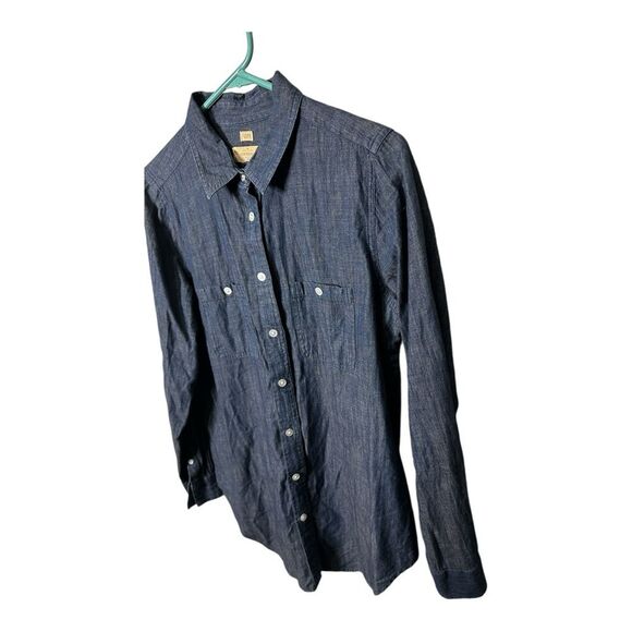 Ann Taylor Loft "the softened shirt" chambray blue medium button up - Picture 8 of 8
